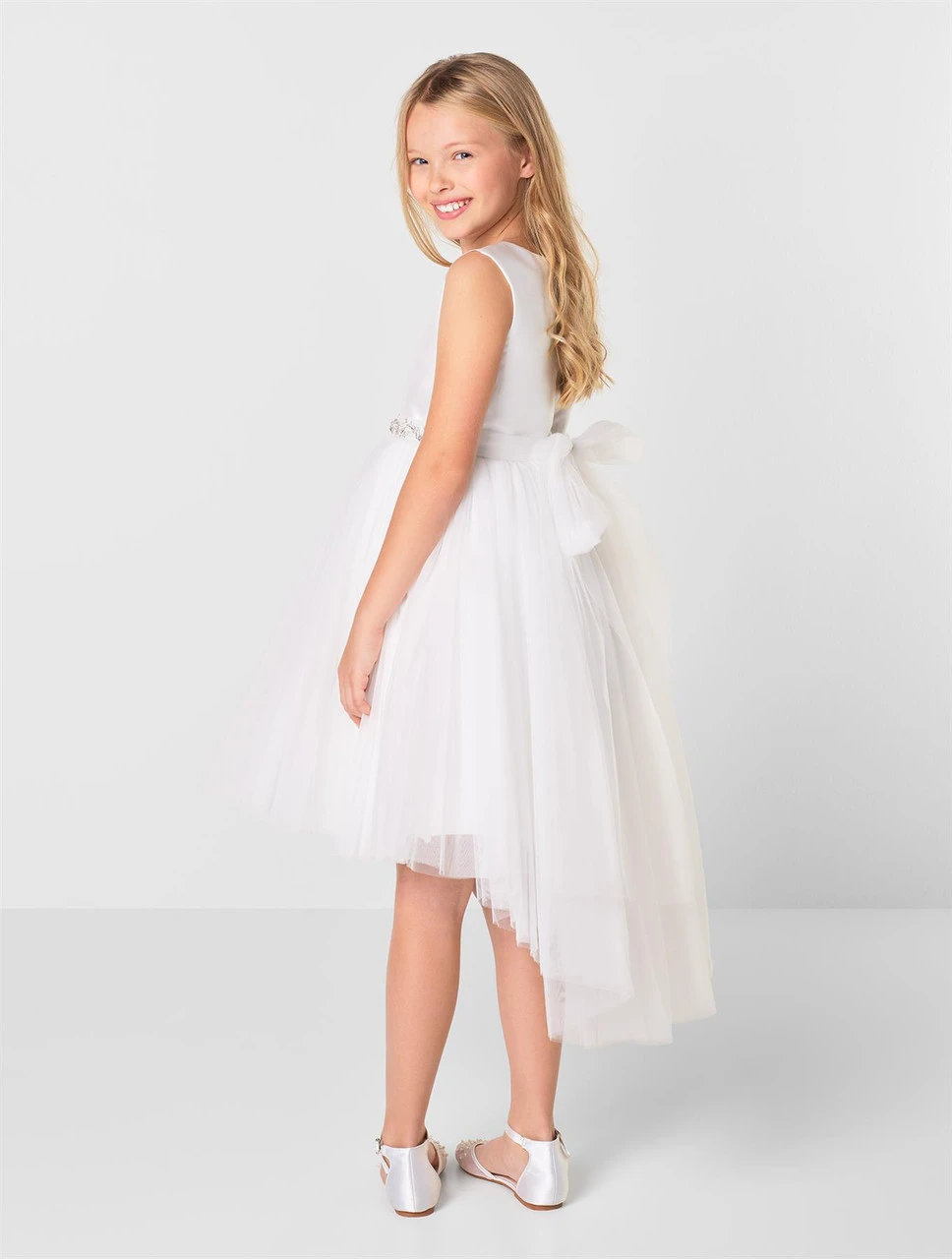 Ivory Flower Girls Dress - Evie 8 Ivory Flower Girls Dress - Evie - Image 6