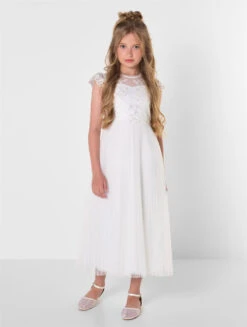 Girls White Prom Dress - Elizabeth