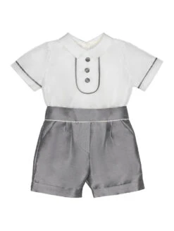 Ponto Por Ponto Ivory & Grey Shortie -Stylish Children's Clothing Store flat 0014 edited 03606.1619021486