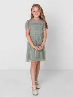 Junior Bridesmaids Green Sustainable Dress - India