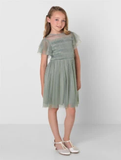 Junior Bridesmaids Green Sustainable Dress - India -Stylish Children's Clothing Store india fg 02b 13630.1657299887