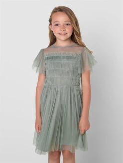 Junior Bridesmaids Green Sustainable Dress - India -Stylish Children's Clothing Store india fg 03 78119.1657299889