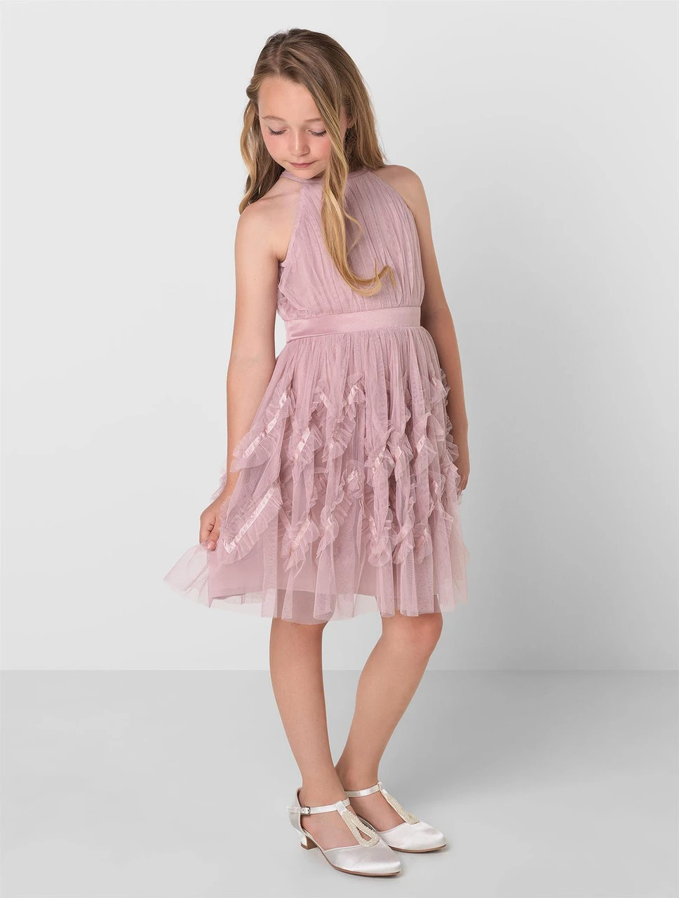 Junior Bridesmaids Pink Sustainable Dress - Ivy 5 Junior Bridesmaids Pink Sustainable Dress - Ivy - Image 3