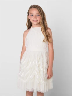 Junior Bridesmaids Ivory Sustainable Dress - Ivy -Stylish Children's Clothing Store ivy iv 03 85727.1657299960