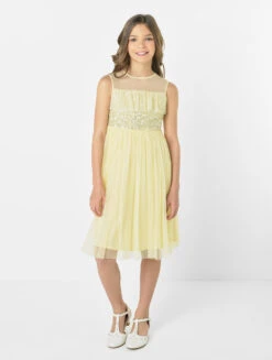 Mini Maya Lemon Yellow Flower Girls Dress