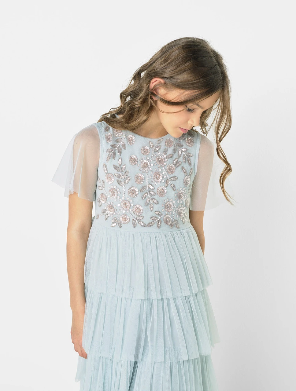 Mini Maya Girls Ice Blue Dress 4 Mini Maya Girls Ice Blue Dress - Image 2