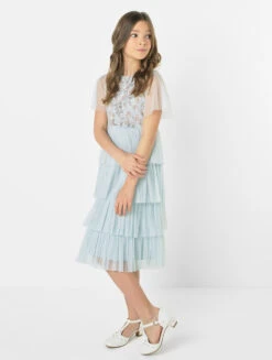 Mini Maya Girls Ice Blue Dress 8 Mini Maya Girls Ice Blue Dress -Stylish Children's Clothing Store maya everly iceblue 3 13213.1619021557