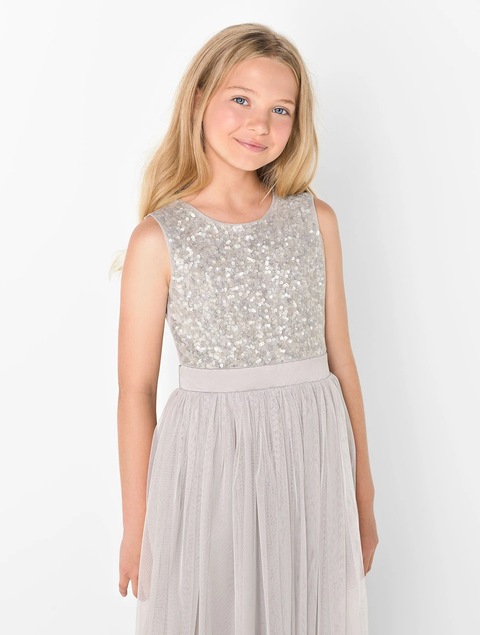 Mini Maya Girls Soft Grey Dress 4 Mini Maya Girls Soft Grey Dress - Image 2