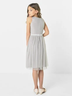 Mini Maya Soft Grey Flower Girls Dress -Stylish Children's Clothing Store maya mila soft grey 4 29582.1619021558