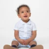 Mintini Baby Boys White & Blue Romper 1 Mintini Baby Boys White & Blue Romper -Stylish Children's Clothing Store mintini mb3311 blue 1 2 49315.1619021558