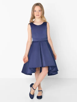 Girls Navy Flower Girl Dress