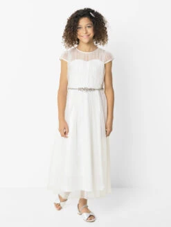 Paisley Of London Ivory Communion Dress With Frosted Gem Belt