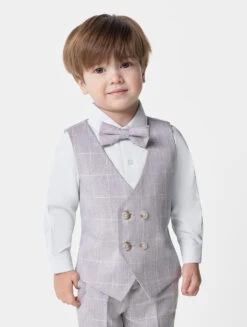 Boys Checked Light Grey Waistcoat Suit -Stylish Children's Clothing Store paisley charlie grey 1 1 23319.1644322900