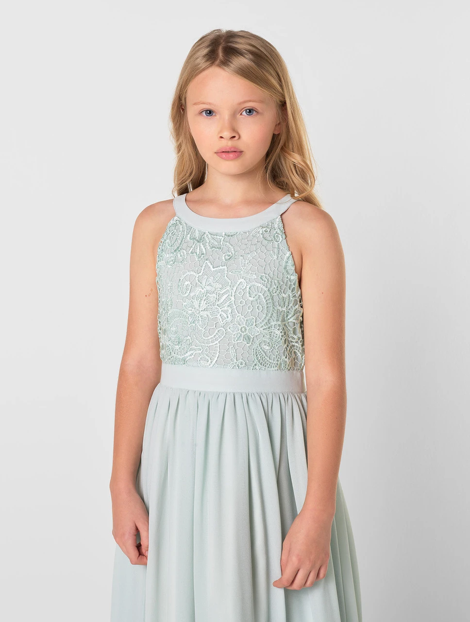 Girls Mint Flower Girl Dress 4 Girls Mint Flower Girl Dress - Image 2