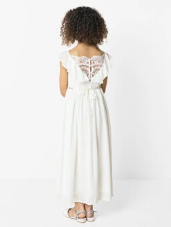 Paisley Of London Ivory Communion Dress With Cluster Pearl Belt -Stylish Children's Clothing Store paisley eliza ivory clusterbelt 3 20662.1619021556