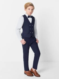 Boys Navy Waistcoat & Trousers Suit Set -Stylish Children's Clothing Store paisley harvey navy trousers 3 2 63302.1619021491