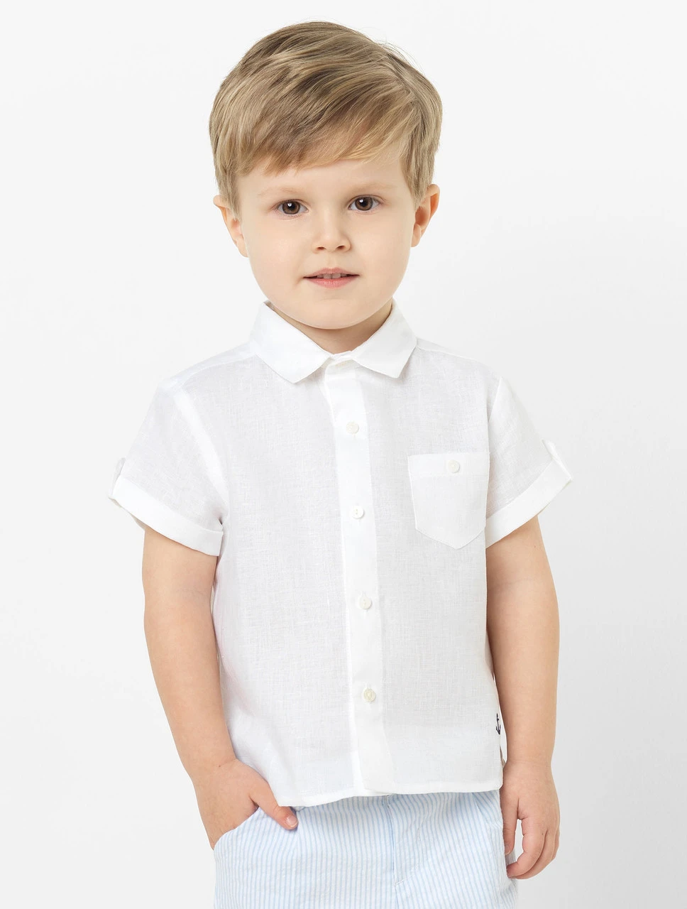 Patachou Boys White Short Sleeved Shirt 3 Patachou Boys White Short Sleeved Shirt