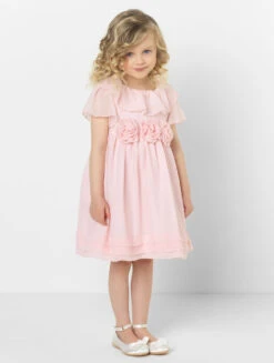 Patachou Girls Pink Flower Girl Dress -Stylish Children's Clothing Store patachou gwendolen pink 3 21622.1619021522