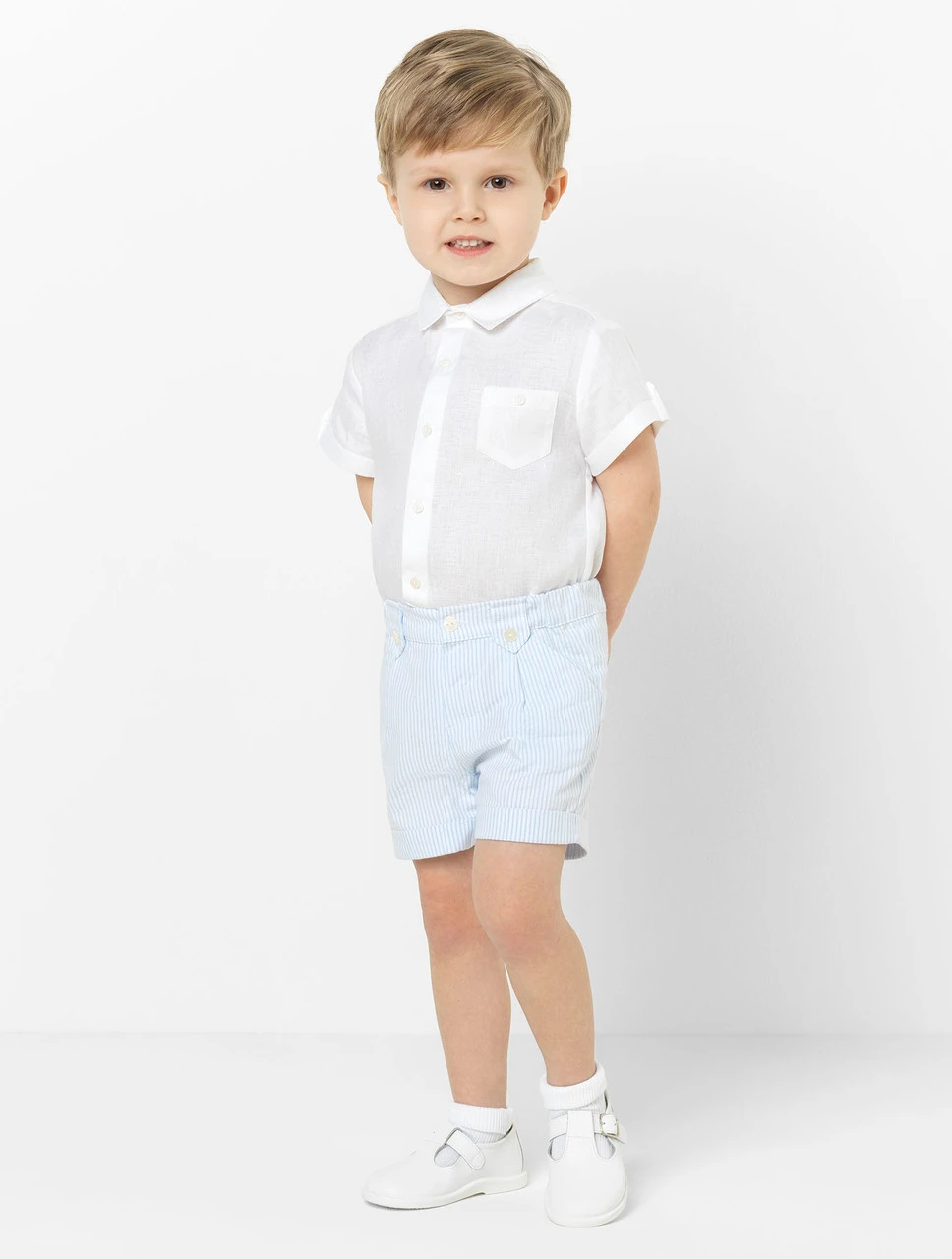 Patachou Boys White & Blue Outfit 4 Patachou Boys White & Blue Outfit - Image 2