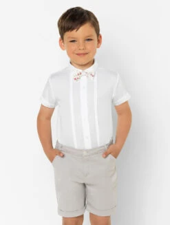 Patachou Boys White & Grey Short Outfit