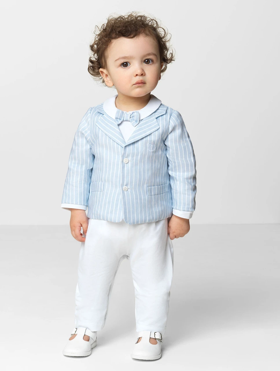 Patachou Boys Blue & White Romper Outfit 3 Patachou Boys Blue & White Romper Outfit