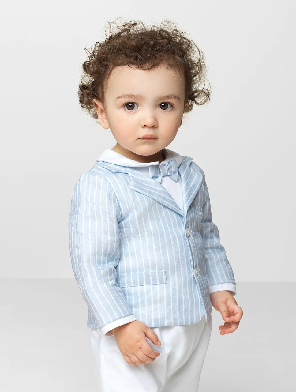 Patachou Boys Blue & White Romper Outfit 4 Patachou Boys Blue & White Romper Outfit - Image 2