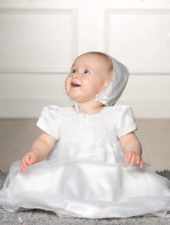 Peppermint Baby Girls White Christening Gown -Stylish Children's Clothing Store peppermint ferne white 3 31325.1619021534