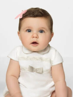 Ponto Por Ponto Unisex Ivory Baby Romper -Stylish Children's Clothing Store ponto amor white stone 3 74823.1619021534