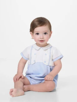 Pretty Originals Baby Boys Blue Romper