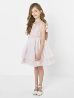 Girls Pink Champagne Dress Designed By Roco -Stylish Children's Clothing Store roco dress rosie chpink 4 72530.1619021558