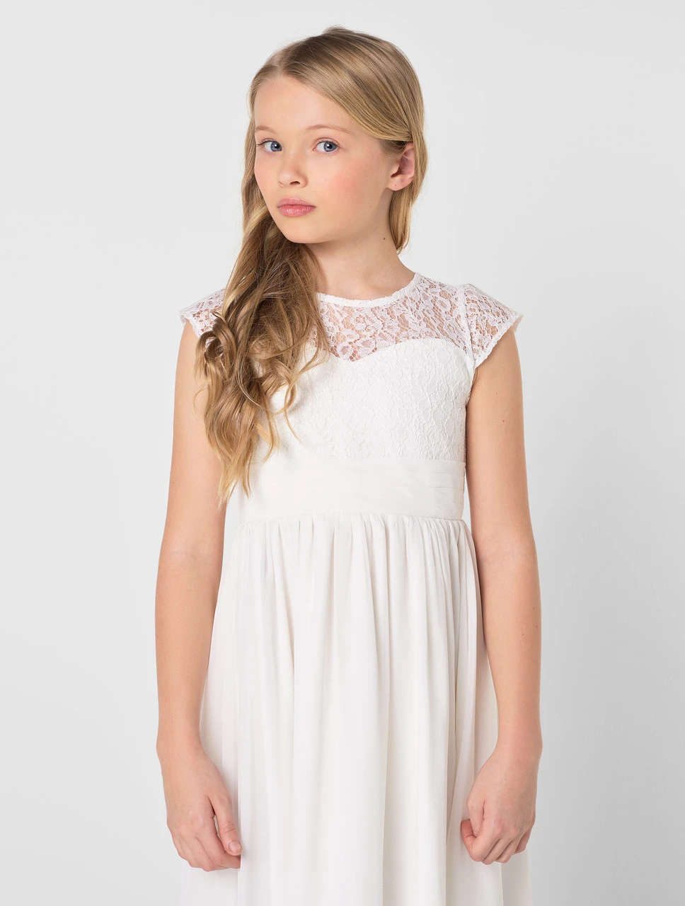 Girls Ivory Party Dress 4 Girls Ivory Party Dress - Image 2