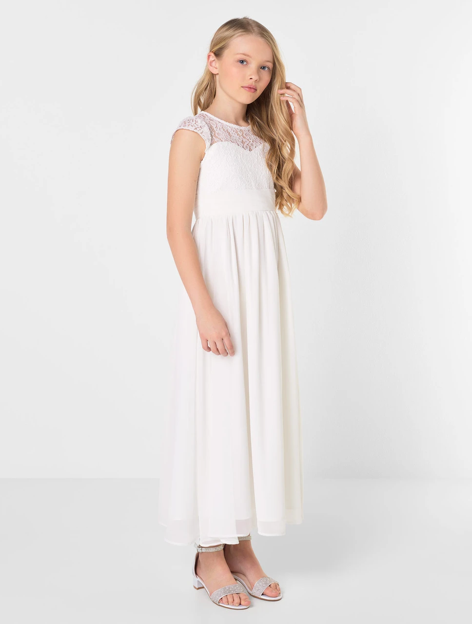 Girls Ivory Party Dress 6 Girls Ivory Party Dress - Image 4