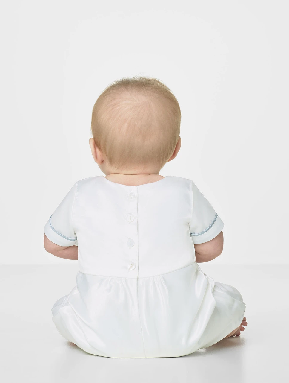 Roco Baby Boys White & Silver Romper 4 Roco Baby Boys White & Silver Romper - Image 2