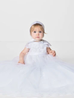 Sarah Louise Baby Girls White Gown