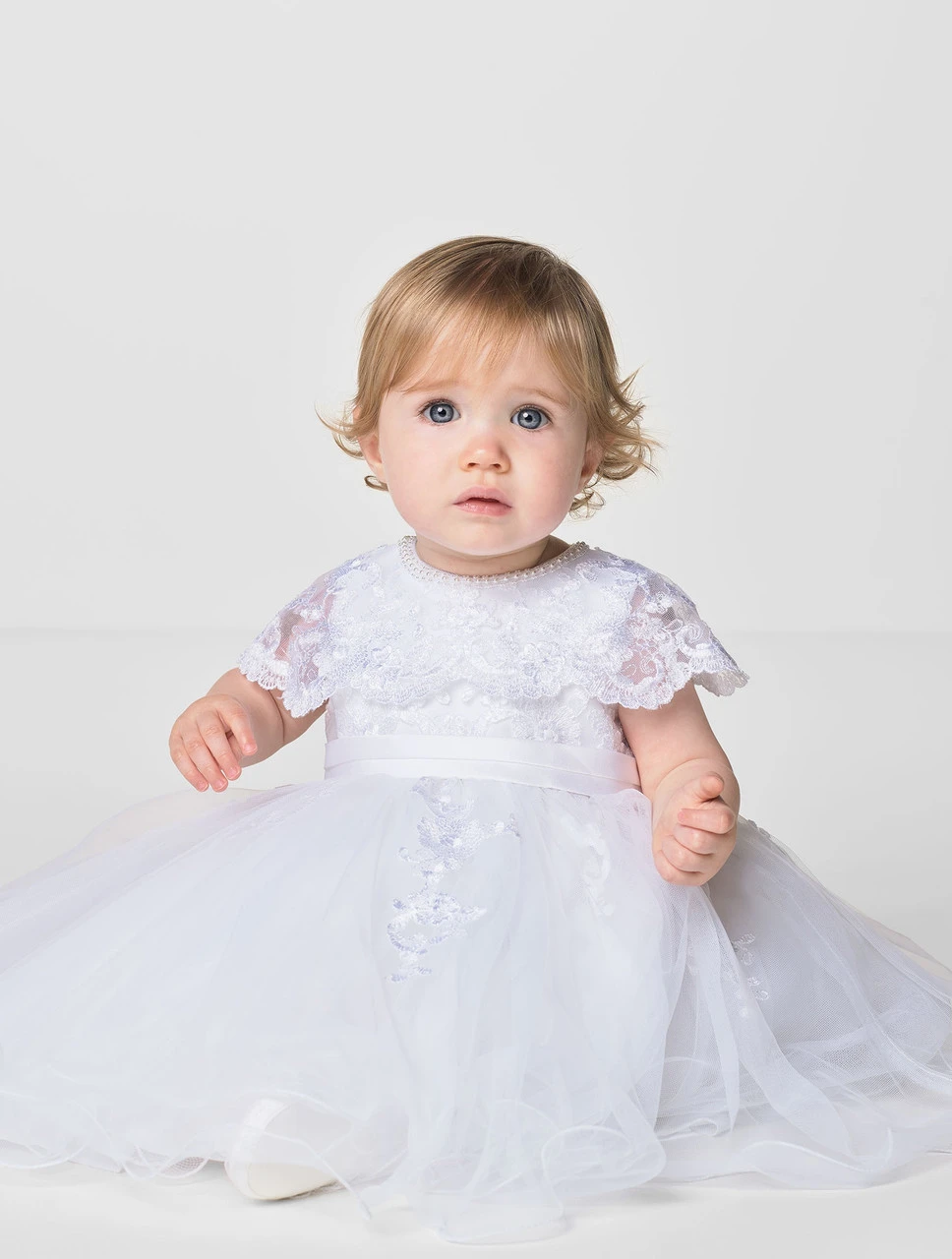 Sarah Louise Baby Girls White Dress 3 Sarah Louise Baby Girls White Dress
