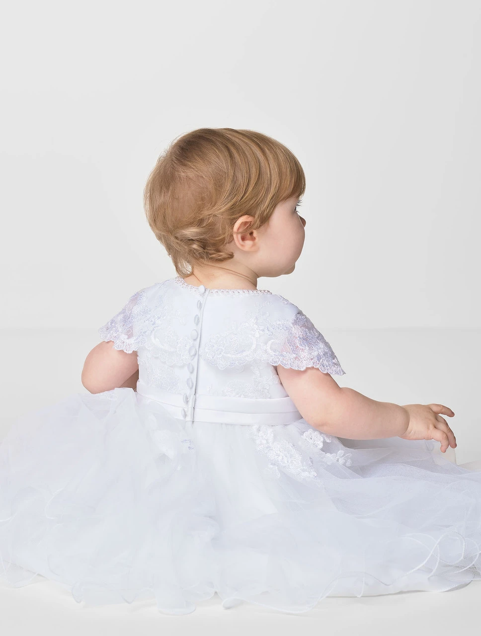 Sarah Louise Baby Girls White Dress 5 Sarah Louise Baby Girls White Dress - Image 3