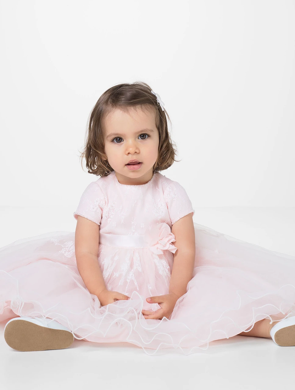 Sarah Louise Girls Peach & Ivory Dress 4 Sarah Louise Girls Peach & Ivory Dress - Image 2