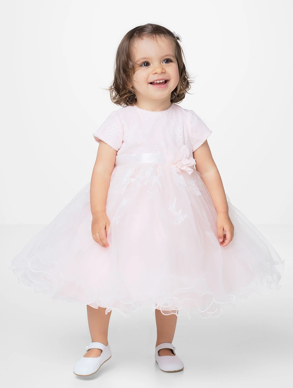 Sarah Louise Girls Peach & Ivory Dress 3 Sarah Louise Girls Peach & Ivory Dress