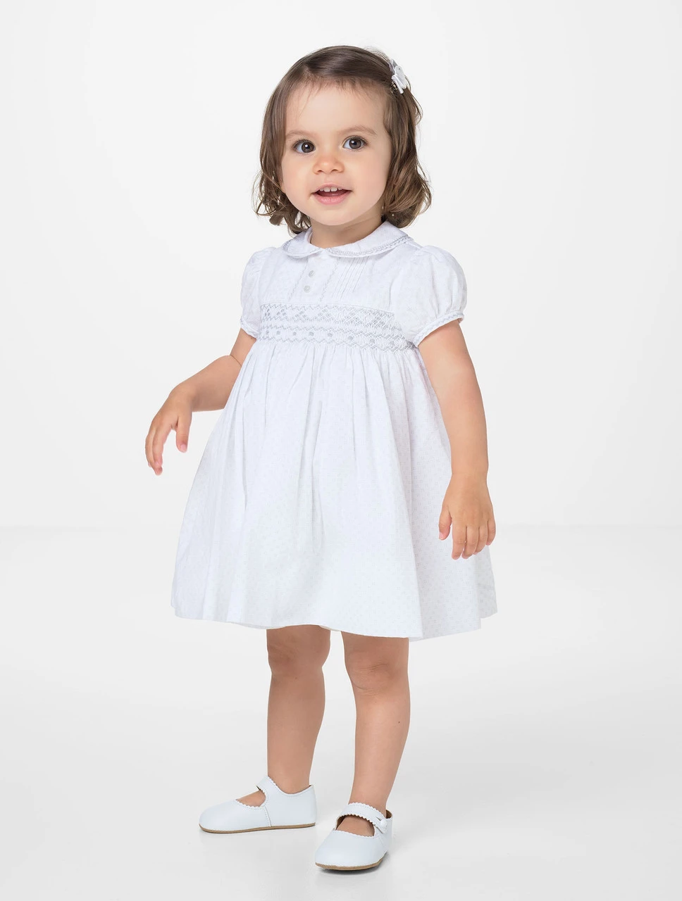 Sarah Louise Girls White & Grey Party Dress 3 Sarah Louise Girls White & Grey Party Dress