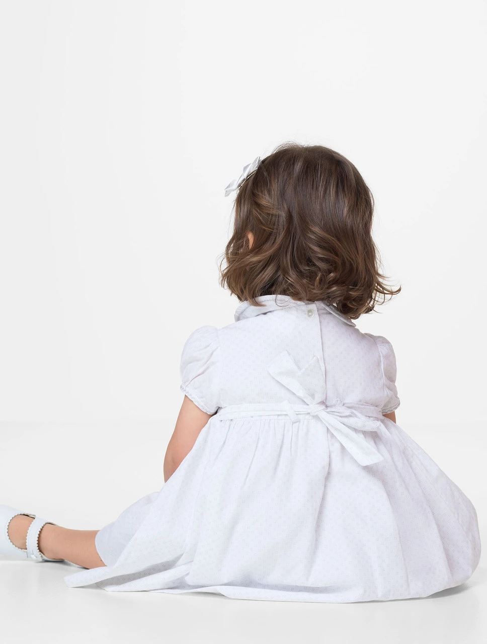 Sarah Louise Girls White & Grey Party Dress 4 Sarah Louise Girls White & Grey Party Dress - Image 2