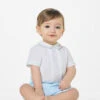 Sarah Louise Baby Boys White & Blue Outfit -Stylish Children's Clothing Store sarahlouise mark white blue 1 73862.1619021555