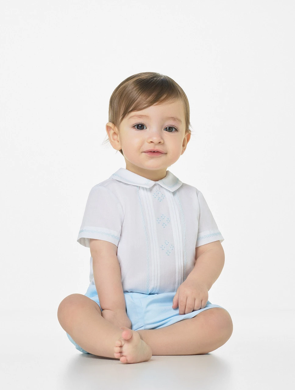 Sarah Louise Baby Boys White & Blue Outfit 3 Sarah Louise Baby Boys White & Blue Outfit