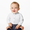 Sarah Louise Baby Boys White & Grey Romper -Stylish Children's Clothing Store sarahlouise romper grey white leo 1 89243.1619021538