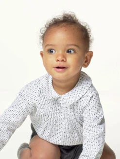 Sarah Louise Baby Boys Grey & Ivory Romper 7 Sarah Louise Baby Boys Grey & Ivory Romper -Stylish Children's Clothing Store sarahlouise romper lloyd white grey 2 11145.1619021542