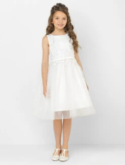 Girls Ivory Flower Dress