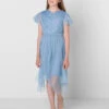 Sustainable Cornflower Blue Flower Girls Dress - Sophie