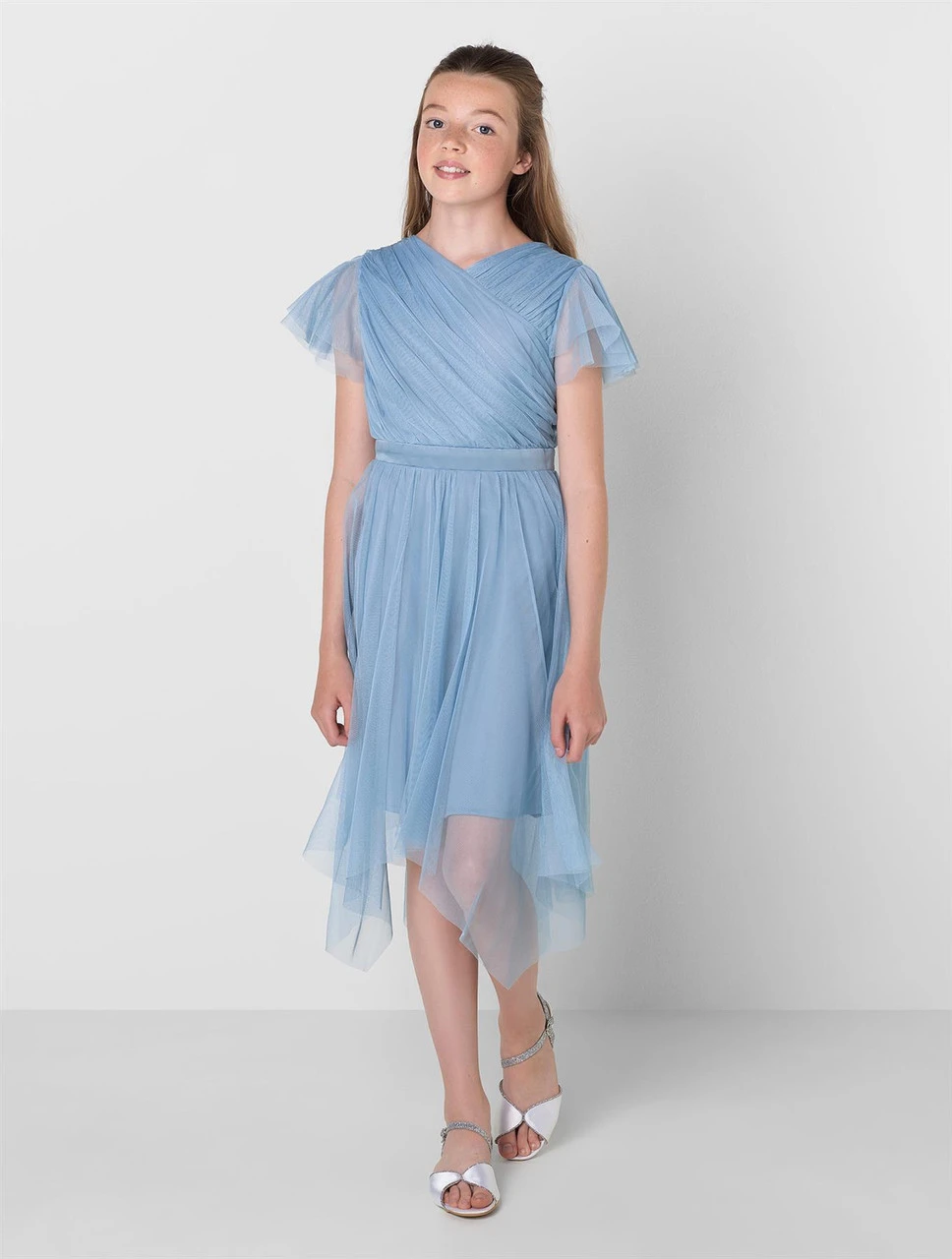 Sustainable Cornflower Blue Flower Girls Dress - Sophie 3 Sustainable Cornflower Blue Flower Girls Dress - Sophie