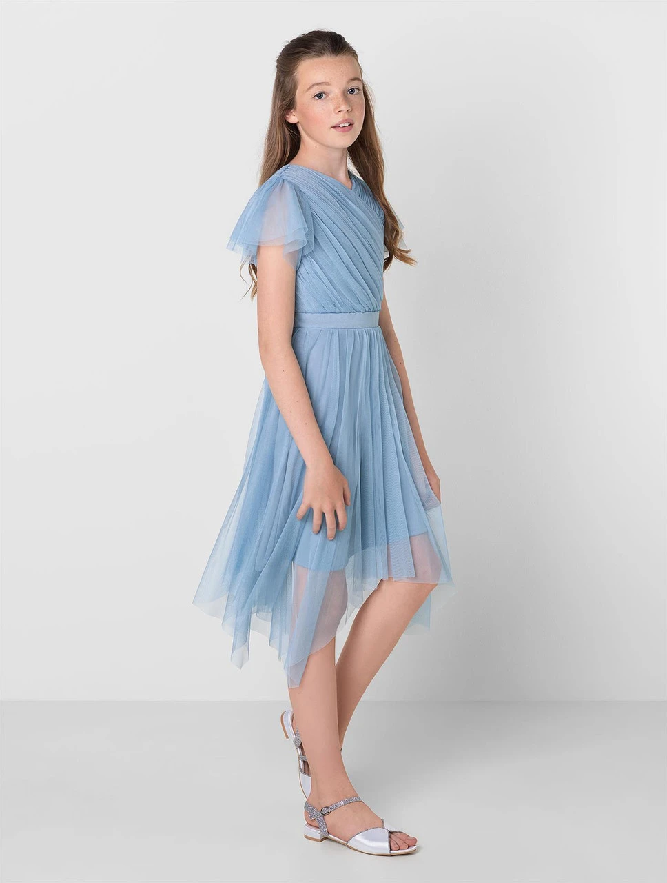 Sustainable Cornflower Blue Flower Girls Dress - Sophie 4 Sustainable Cornflower Blue Flower Girls Dress - Sophie - Image 2