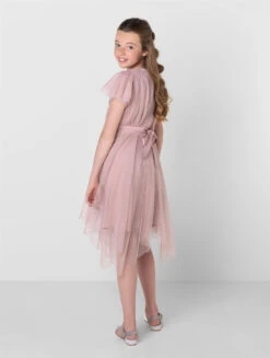Sustainable Frosted Pink Flower Girls Dress - Sophie -Stylish Children's Clothing Store sophie fp 03 71345.1657300151