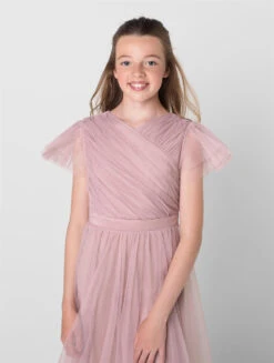 Sustainable Frosted Pink Flower Girls Dress - Sophie -Stylish Children's Clothing Store sophie fp 04 64506.1657300152